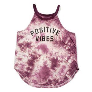 Fifth Sun Positive Vibes Tank Top Racerback Tie Dye